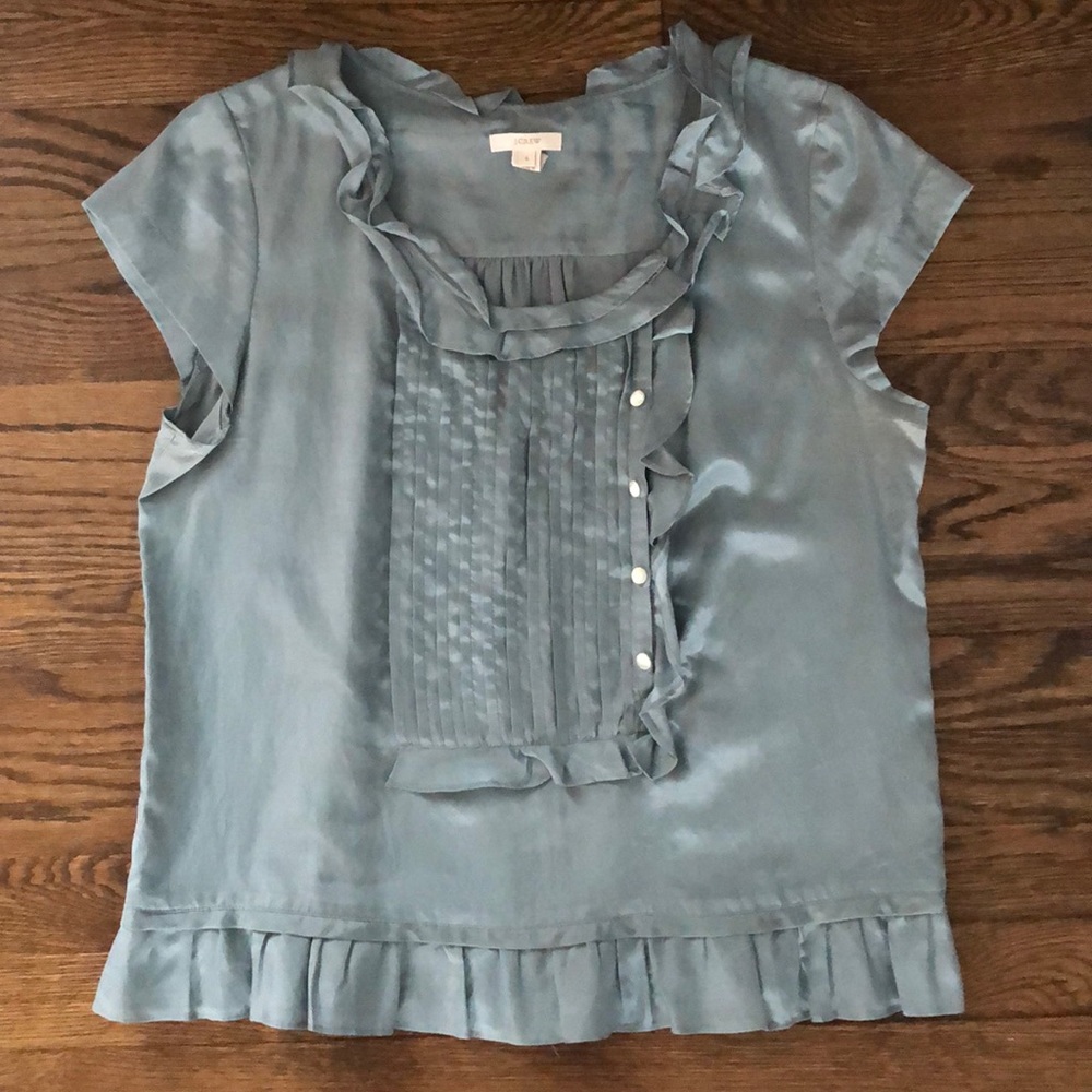Gorgeous Silk/Cotton Blend Top with Ruffle Detail